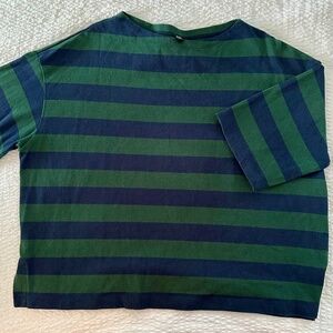 UNIQLO Heavy Cotton Rugby Striped Elbow Sleeve Shirt L